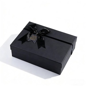 Caja de Regalo de Cartón Rígido Plegable de Papel Negro con Logotipo Personalizado de Lujo - Product Image 5