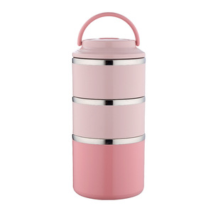 Lonchera Térmica Aislada Apilable de Varias Capas, 660ml-1460ml, Acero Inoxidable 304, Contenedor de Alimentos Térmico Portátil con Asa, Logotipo Personalizado - Product Image 6