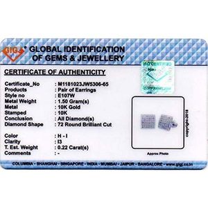 Jewelspaark 10K White Gold <b>Diamond</b> Stud <b>Earrings</b> 8mm <b>Square</b> Pav For Women - Product Image 2
