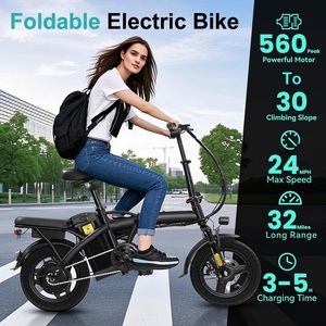 จักรยานไฟฟ้าพับได้โครงเหล็กคาร์บอน มอเตอร์ 560-740 วัตต์ แบตเตอรี่ 48V 10Ah ระยะทาง 32 ไมล์ ความเร็ว 25 ไมล์ต่อชั่วโมง ขนาดล้อ 14 นิ้ว เบรกดิสก์ไฮดรอลิก สำหรับผู้ใหญ่ - Product Image 2