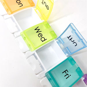 Boîte à pilules de voyage en plastique arc-en-ciel 7 jours, hebdomadaire sans BPA, usine langue personnalisée, allemagne, russie, organisateur de vitamines - Product Image 2