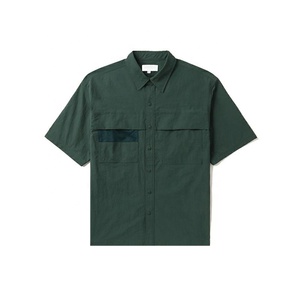 Abbigliamento Cargo con bottoni tagliati a <span class=keywords><strong>maniche</strong></span> <span class=keywords><strong>corte</strong></span> da <span class=keywords><strong>uomo</strong></span> a righe Polo da ufficio t-shirt giacche da lavoro camicie da <span class=keywords><strong>uomo</strong></span> - Product Image 2