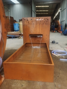 Fuentes Modernas de Acero Corten con Cascada, Decoración de Jardín para Exteriores con Pantalla - Product Image 5