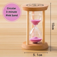 Nouvelle Horloge de Sable Cylindrique en Bois Personnalisée Moderne (1/3/5 Minutes) Lumineuse Anti-Chute Design Rétro Créatif Durable