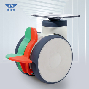 ล้อพลาสติก TPR พร้อมเบรค<span class=keywords><strong>4</strong></span>/<span class=keywords><strong>5</strong></span>นิ้วล้อคู่แบบสองขั้นตอนทั่วไปสำหรับใช้ในโรงพยาบาลรถเข็นส่งยา - Product Image 2