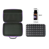 Étui rigide personnalisé de grande taille avec fermeture éclair pour le stockage d'huiles essentielles, 60 flacons de 10 ml, mousse de protection, étui de transport pour les voyages