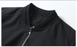 RUIQUWIN, abrigo OEM para hombre, chaqueta holgada de primavera y otoño, abrigo largo de lona con cuello levantado, chaqueta Bomber de Color sólido - Product Image 4