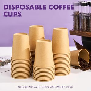 Gobelets à café en kraft brun de 8 oz, gobelets en papier jetables résistants pour café, thé, chocolat, eau - Product Image 4