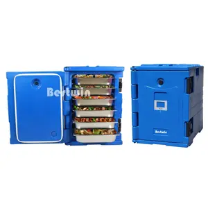Porta-catering com isolamento PE de plástico Rotomold de 90 litros, recipiente aquecido para transporte térmico de alimentos, armários de aquecimento