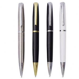 Gloss Piano Black Gold Trim Twist Metal Ballpoint <b>Pen</b>, Classic Luxury Rotating Executive Signature <b>Pen</b> - Product Image 2