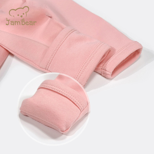 <span class=keywords><strong>JamBear</strong></span> Baby Blanks algodón Footie mono mameluco infantil 100% algodón orgánico Footie para niños mono de punto - Product Image 4