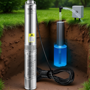 Bomba Sumergible para Pozos Profundos Vevor, 1HP, 230V, 37gpm, 207 pies de Altura, 4 Acero Inoxidable, IP68, Bomba de Agua Impermeable - Product Image 2