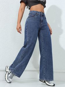 <span class=keywords><strong>Jeans</strong></span> da <span class=keywords><strong>Donna</strong></span> di Buona Qualità Casual a Gamba Larga Dritti Pantaloni in Denim a Vita Alta per Donne - Product Image 5