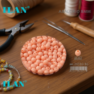 Perline Ilan Abalorio 8mm in Tinta Unita per Creazione di Gioielli - Product Image 3