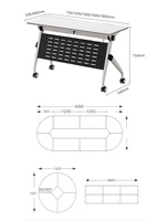 Ensemble de tables de conférence mobiles et pliables, bureau long simple pour la formation en classe et les centres de formation
