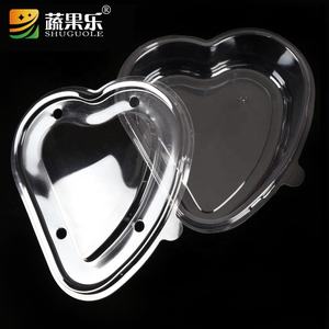 Conteneur en plastique transparent jetable recyclable en forme de cœur pour fruits frais fraises <span class=keywords><strong>Lesui</strong></span> PET - Product Image 1