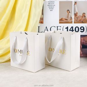 Customized <b>Ribbon</b> Handle Boutique Shopping Packaging <b>Gift</b> Packaging Eco-Friendly Paper <b>Gift</b> Bags - Product Image 5