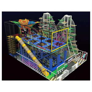 Parque de Aventuras Personalizado, Circuito Ninja, <span class=keywords><strong>Arena</strong></span> Interactiva, Equipo de Juegos Interior, Trampolín, Red de Arcoíris, Tobogán, Laberinto de Plástico - Product Image 2