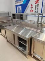 Équipement de comptoir de bar sous-comptoir commercial pour les magasins de café, de thé au lait, en acier inoxydable 304 brossé, machines de cuisine