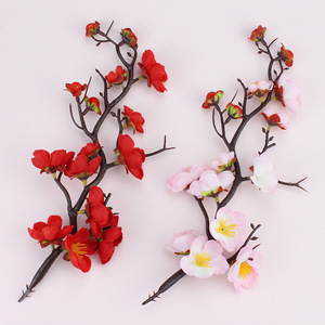 Plum Blossom Branch Cake Toppers Red And Pink Plastic Reusable For Birthday Decorations - Product Image 1