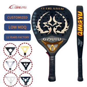 Fábrica de alta calidad personalizada Kuikma Print Padel Pro Eva Grip raqueta de <span class=keywords><strong>tenis</strong></span> 12K 18K raquetas deportivas de fibra de carbono con forma de LED - Product Image 1