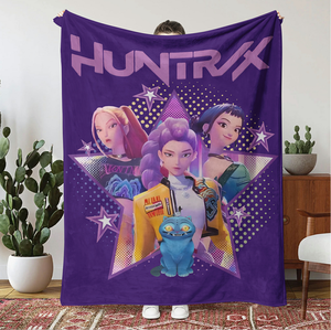 Mới Tốt Nhất Bán Huntrix K Pop Kpop Quỷ Thợ Săn San Hô Lông Cừu Flannel Sang Trọng Chăn Tùy Chỉnh Chăn - Product Image 2
