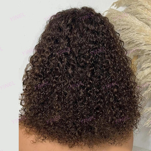 Perruques Courtes Bob Frisées Kinky en Gros Cheveux Humains Dentelle Frontale Perruques Pas Chères HD pour Femmes Noires Coupe <span class=keywords><strong>Pixie</strong></span> - Product Image 3