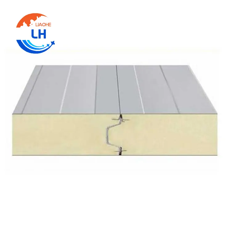 Panel Sandwich 40-240mm pu/batu wol/busa/panel dinding panel tahan api untuk dalam/luar ruangan