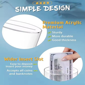 กระปุกออมสินอะคริลิคใสแบบโมเดิร์น น้ำหนักเบา เป็นมิตรกับสิ่งแวดล้อม <span class=keywords><strong>ส</strong></span>ำหรับผู้ใหญ่และเด็ก เปิดง่ายโดยการงัด - Product Image 6