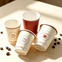 Gobelets en papier blanc à double paroi personnalisés, écologiques, jetables, de qualité alimentaire, 8, 10, 12, 16 oz, biodégradables, recyclables, pour café chaud