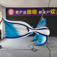 Modèles publicitaires gonflables personnalisés en forme de poisson pour la promotion d'événements, résistants à l'eau et à l'usure