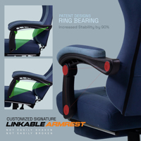 Chaise pivotante de jeu à dossier haut et de course avec soutien du dos et du cou Chaise d'ordinateur de bureau pivotante à 360 degrés