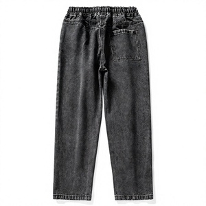 AAFII IMPEX Jean Cargo Vintage Noir Coupe Droite pour Homme Taille Moyenne 100% Coton Écologique Léger Tendance Estivale - Product Image 6
