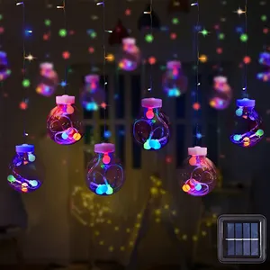 Innendekoration im Freien LED-Feen Girlande Lichter Fenster Schlafzimmer Weihnachtsbaum Dekor LED Wunschball Vorhang String-Lichter