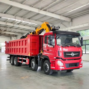 Camion benne hydraulique DONGFENG 8X4 avec grue à flèche articulée de 25, 20 ou 16 tonnes et benne basculante - Product Image 2