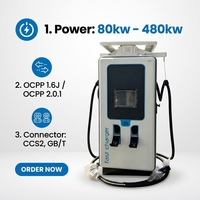 Station de recharge rapide pour véhicules électriques 120 kW, ultra-rapide, DC, CCS2, GB-T, CHAdeMO, RFID, OCPP1.6J, IP54, pour flotte, publique