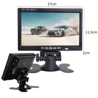 Moniteur de voiture HD TFT LCD 7 pouces 12V-24V avec écran partagé, caméra de recul multilingue et vision arrière pour divertissement des passagers arrière