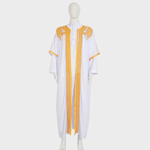 CCY Eid Vente en gros Robe musulmane brodée marocaine Drosh Dubai Abaya Bisht pour hommes Boubou Thobe Kamis Vêtements Abaya - Product Image 4