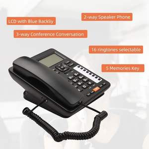 TC6400 Téléphone <span class=keywords><strong>fixe</strong></span> à 2 lignes avec identification <span class=keywords><strong>de</strong></span> l'appelant Téléphone Grand écran LCD Stockage du numéro pour hôtel <span class=keywords><strong>de</strong></span> bureau à domicile - Product Image 4