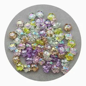 Mixed Color AB Flower Acrylic Beads Loose Spacer Beads For Jewelry Making DIY Charms Bracelet Necklaces Accessories