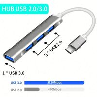Adaptateur OTG Multi-Port Type C 4 Ports USB C 3.0 Hub Prix de Gros Compatible Ordinateurs Portables et de Bureau