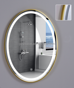 Cina all'ingrosso su misura in alluminio/cornice argento parete ovale led <span class=keywords><strong>specchio</strong></span> arco design decorazione per la casa bagno specchi - Product Image 1