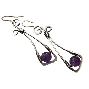 Orecchini a Cerchio Viola per Donne, Stile Bohémien Vintage, Accessori per Orecchie da Indossare Quotidianamente - Product Image 4