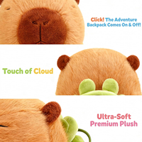 Fabricant sur mesure Nouveauté 2026 Peluche Capybara avec sac à dos tortue, Poupée Capybara Kawaii, Jouet en peluche mignon