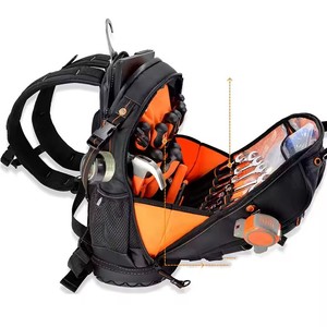 Large Waterproof Empty Carpenter Tool Kit Bag Multiple Pockets Tool Organizer Bag <b>Heavy</b> <b>Duty</b> Technician Tool Bag <b>Backpack</b> - Product Image 6