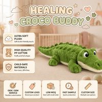 Jouets en peluche crocodile personnalisés, logo et taille personnalisables, emballage cadeau, OEM ODM, faible MOQ, fabricant de peluches anti-stress en polyester