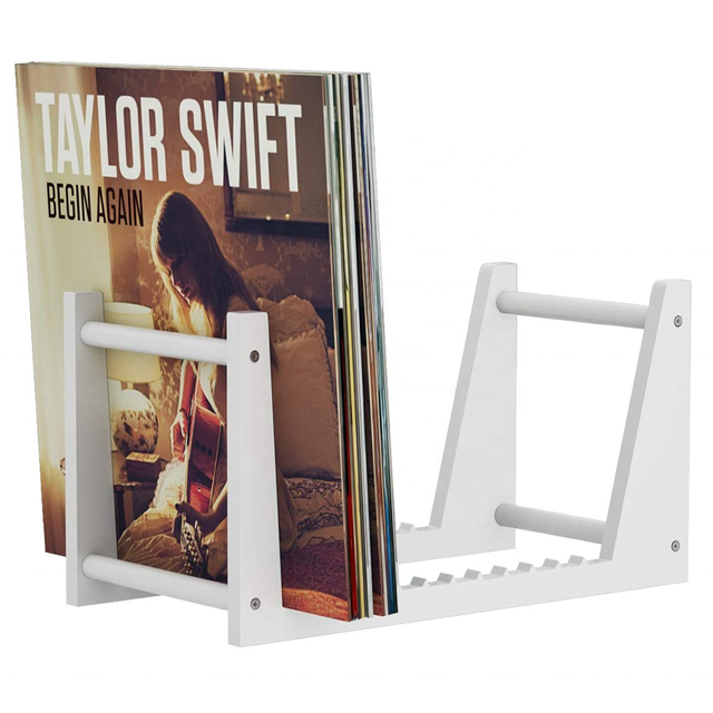 White Acrylic Desktop Assembly Vinyl Record Disc Holder for LP Albums Convenient Display Rack