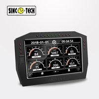 DO909 Panel Instrumen Balap Kustom 7 inci Universal ODO Cluster untuk Mobil Layar Sentuh LCD Digital Speedometer Tachometer