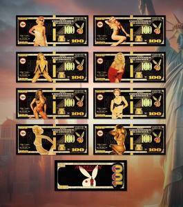 2026 8 Modelos Nice America Beautiful Magazine Billete de 100 Dólares Negro Chapado en Oro de 24k para Regalos - Product Image 1