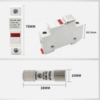 1P 32A 1000V DC 10x38mm GPV DIN Rail Mount dengan Lampu Indikator Tempat Sekring Fotovoltaik untuk Pemrograman PLC Sistem Tenaga Surya